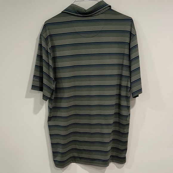 Walter Hagen Green and Blue Striped Polo Shirt - Picture 3 of 3